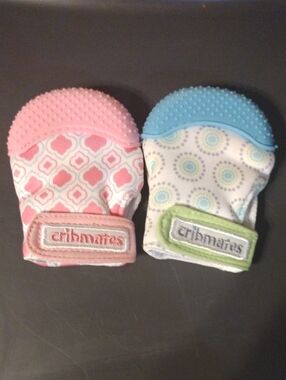 Baby Teething Mittens - Pink & Blue